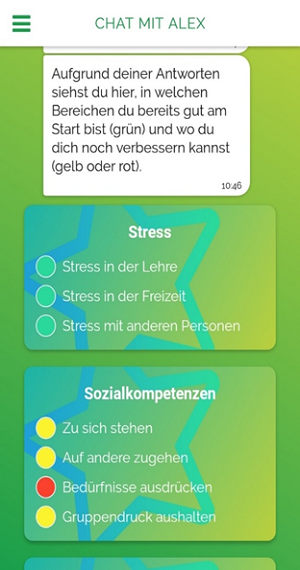 App-Screenshot zum Ampel-Feedback